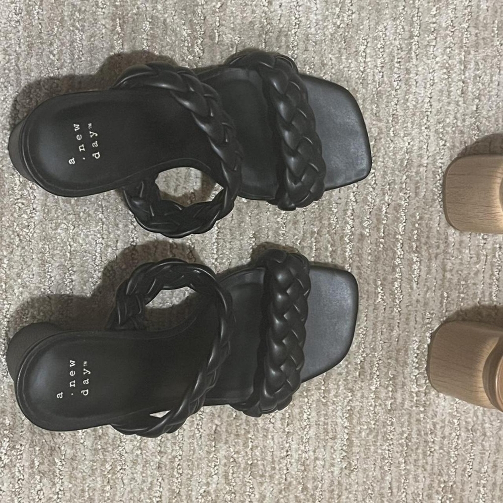 A New Day Black Braided Women's Sandals